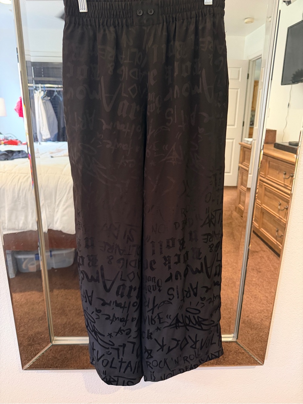 Zadig & Voltaire Black Label with White and Red Embroidery